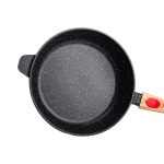 Алюмінієва глибока сковорода (2,8 л) зі скляною кришкою Ø 26 см Чорний MGC HP-4-464B - Зображення 2