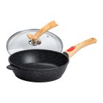 Алюмінієва глибока сковорода (2,8 л) зі скляною кришкою Ø 26 см Чорний MGC HP-4-464B - Зображення 3