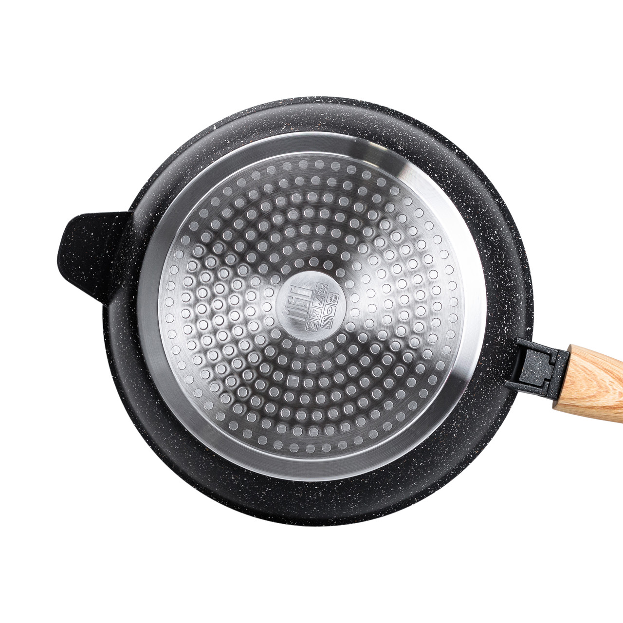 Алюмінієва глибока сковорода (2,8 л) зі скляною кришкою Ø 26 см Чорний MGC HP-4-464B - Зображення 4