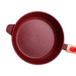 Алюмінієва глибока сковорода (2,8 л) зі скляною кришкою Ø 26 см Червоний MGC HP-4-464R - Зображення 2