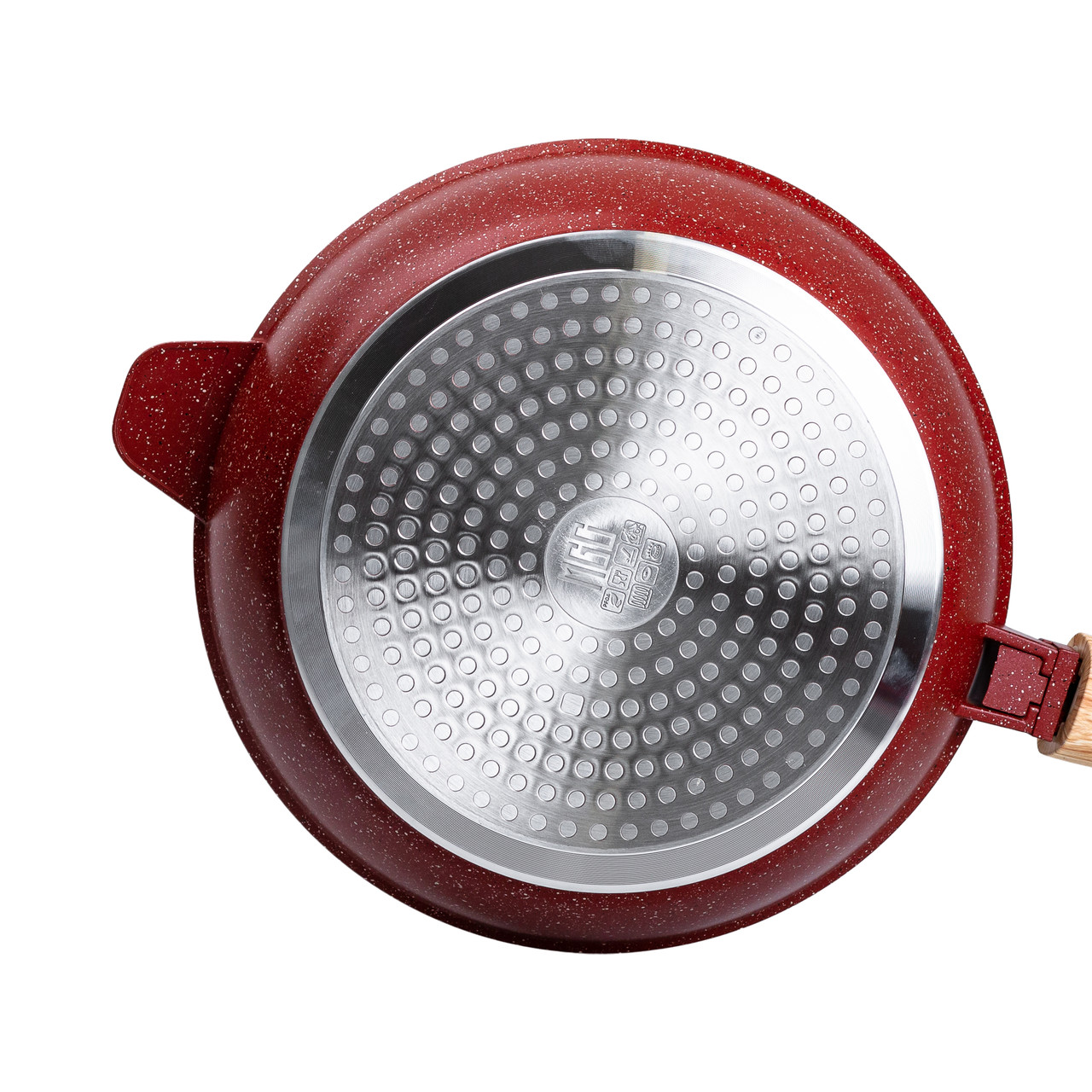 Алюмінієва глибока сковорода (2,8 л) зі скляною кришкою Ø 26 см Червоний MGC HP-4-464R - Зображення 3