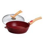 Алюмінієва глибока сковорода (2,8 л) зі скляною кришкою Ø 26 см Червоний MGC HP-4-464R - Зображення 5