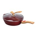 Алюмінієва глибока сковорода (2,8 л) зі скляною кришкою Ø 26 см Червоний MGC HP-4-464R - Зображення 6