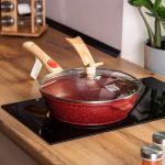 Алюмінієва глибока сковорода (2,8 л) зі скляною кришкою Ø 26 см Червоний MGC HP-4-464R - Зображення 7