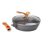 Алюмінієва глибока сковорода (2,8 л) зі скляною кришкою Ø 26 см сіра MGC HP-4-464G - Зображення 4