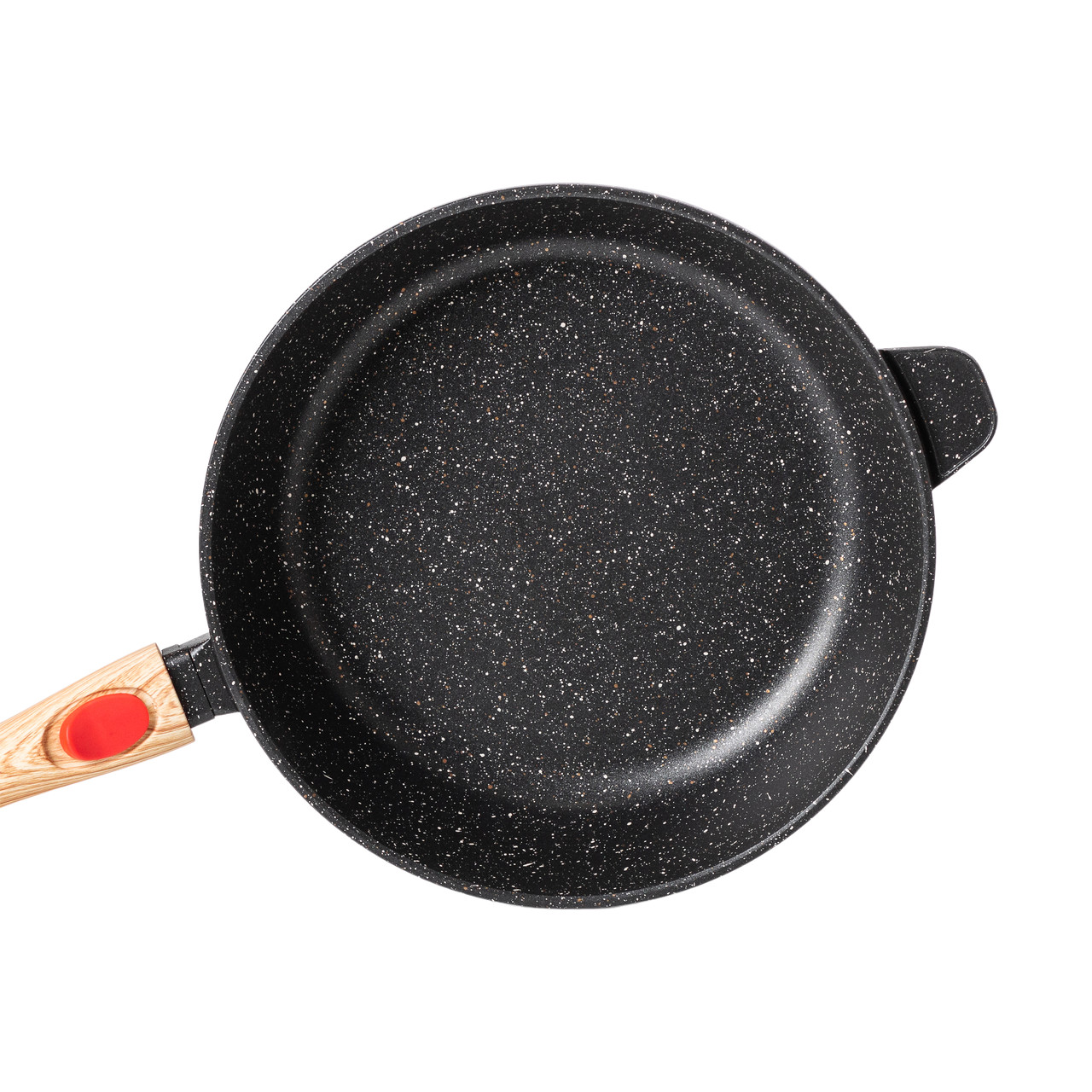 Алюмінієва глибока сковорода (3,5 л) зі скляною кришкою Ø28 см чорна MGC HP-4-465B - Зображення 2