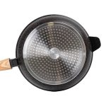 Алюмінієва глибока сковорода (3,5 л) зі скляною кришкою Ø28 см чорна MGC HP-4-465B - Зображення 3