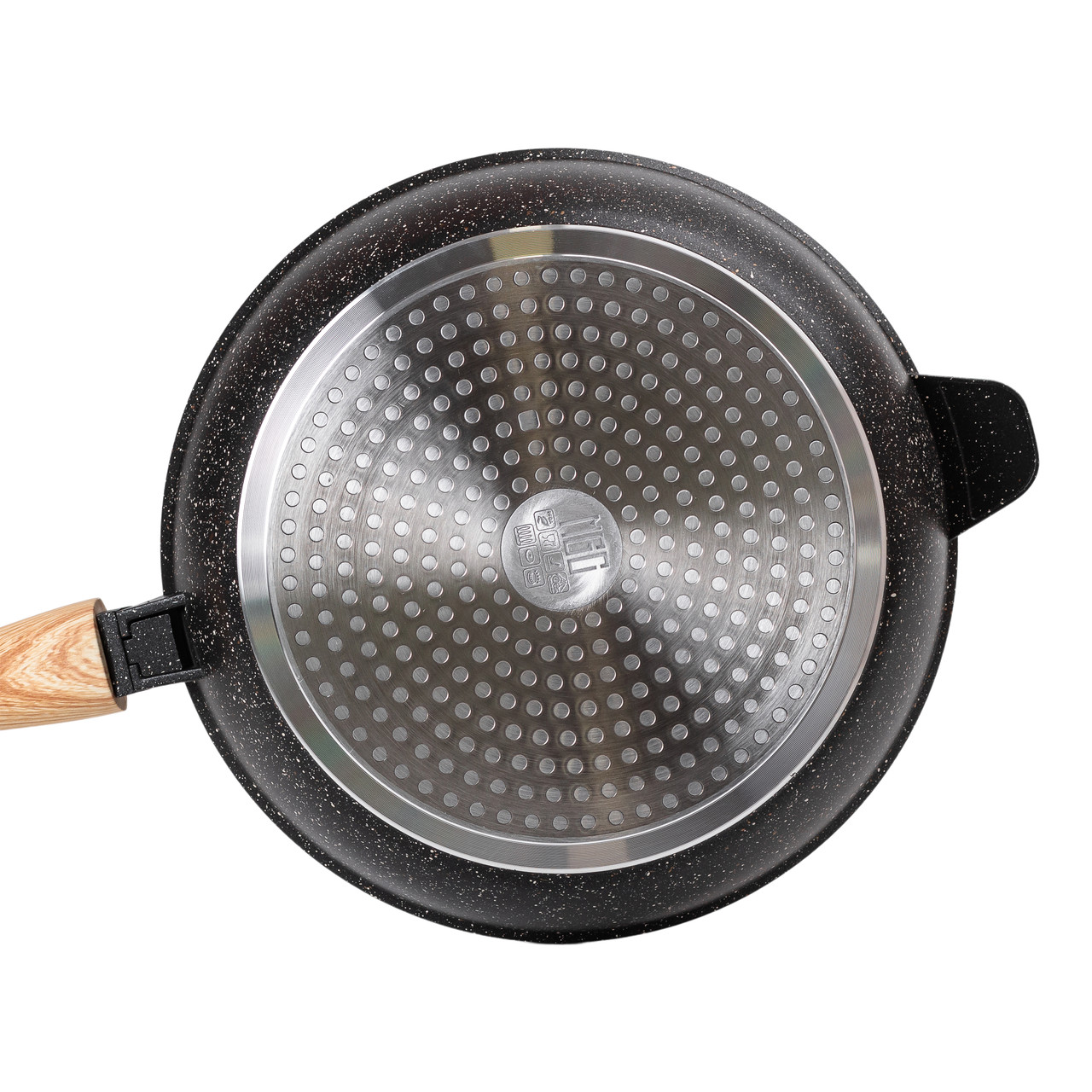 Алюмінієва глибока сковорода (3,5 л) зі скляною кришкою Ø28 см чорна MGC HP-4-465B - Зображення 3