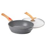 Алюмінієва глибока сковорода (3,5 л) зі скляною кришкою Ø28 см сіра MGC HP-4-465G - Зображення 5