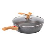 Алюмінієва глибока сковорода (3,5 л) зі скляною кришкою Ø28 см сіра MGC HP-4-465G - Зображення 6