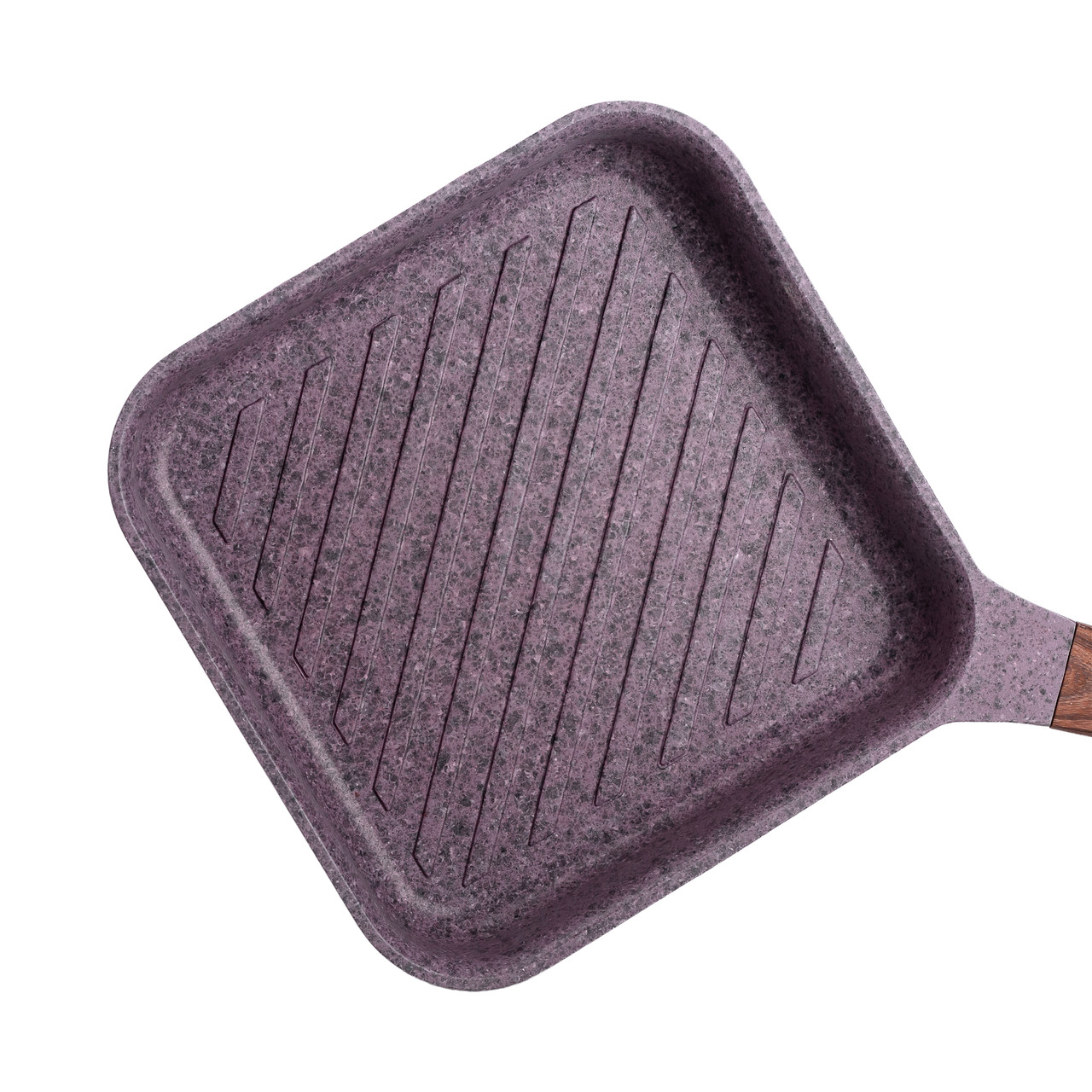 Сковорода-гриль алюмінієва, квадратна, 2,5 літри, з антипригарним покриттям, 24 см, MGC Purple HP-4-443M - Зображення 2