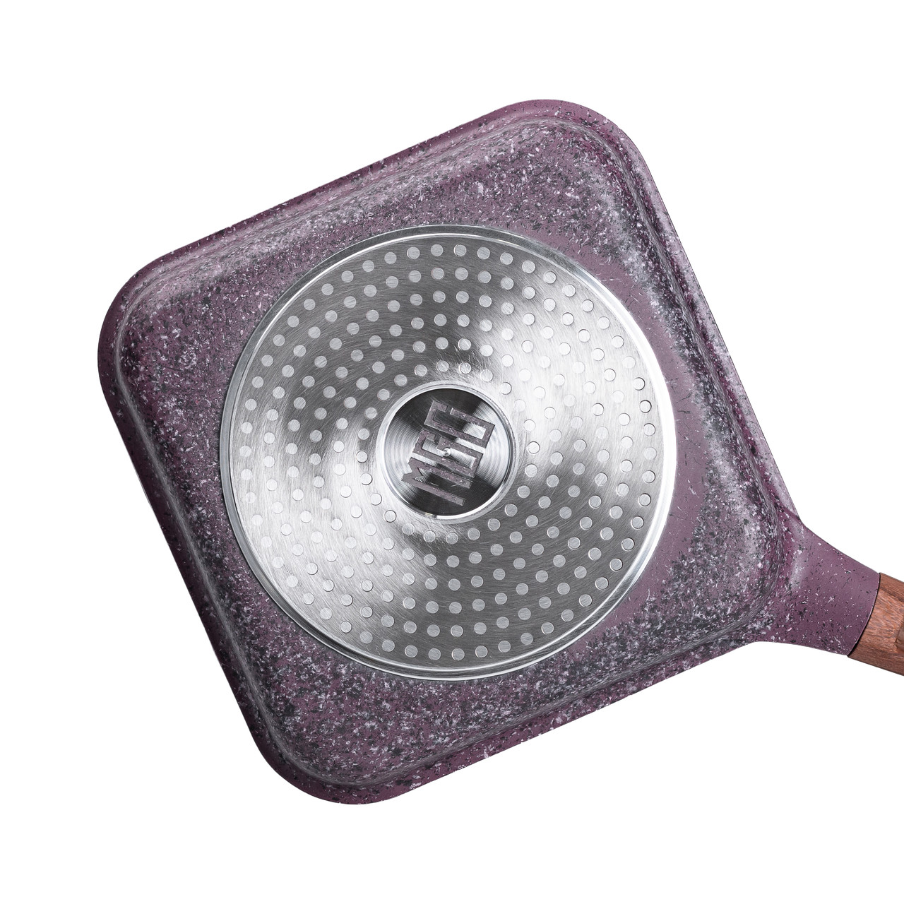 Сковорода-гриль алюмінієва, квадратна, 2,5 літри, з антипригарним покриттям, 24 см, MGC Purple HP-4-443M - Зображення 3