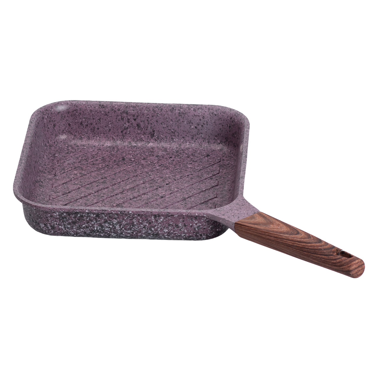 Сковорода-гриль алюмінієва, квадратна, 2,5 літри, з антипригарним покриттям, 24 см, MGC Purple HP-4-443M - Зображення 4