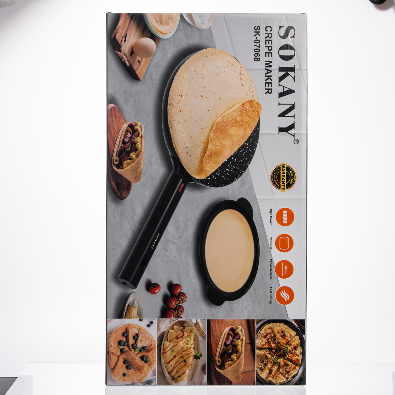 Сковорода млинниця електрична Ø20 (см) з антипригарним покриттям 600 Вт Чорний SK-07068 - Зображення 3