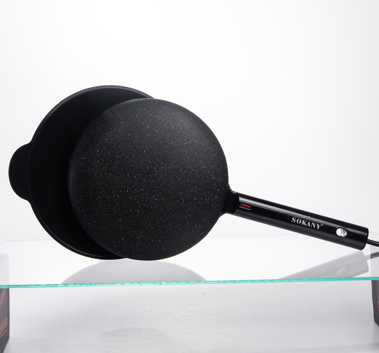 Сковорода млинниця електрична Ø20 (см) з антипригарним покриттям 600 Вт Чорний SK-07068 - Зображення 7