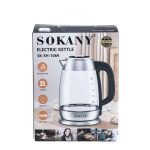 Електрочайник Sokany Electric Kettle 2000W 2l прозорий чайник SKSH1069 - Зображення 4