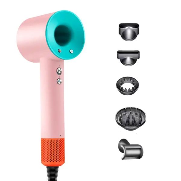 Фен-стайлер для волосся 5 в 1 Supersonic Premium 1600 Вт з 5 насадками та 3 режимами швидкості, Рожевий PH770PBL