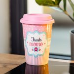 Стакан порцелянаовий 420 мл з силіконовою кришкою Thanks momo RX-N240288TM - Зображення 3