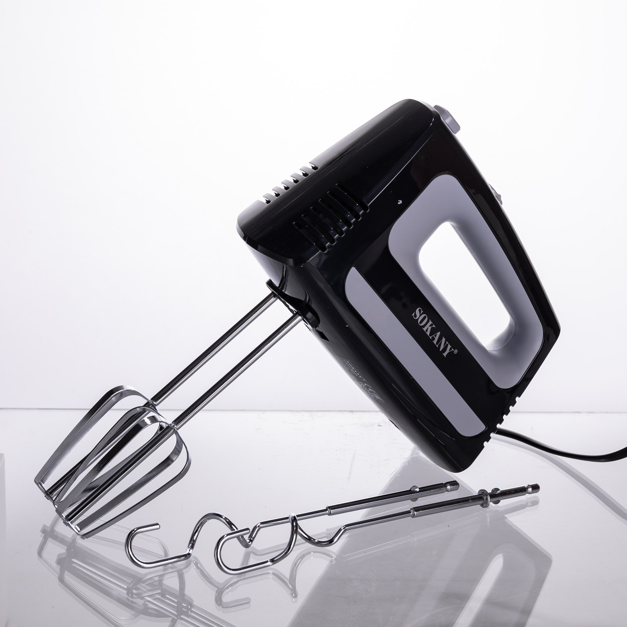 Стаціонарний міксер Sokany CX-6622 з чашею 3,5 л, 400 Вт, 5 швидкостей, 2 насадки Чорний - Зображення 9