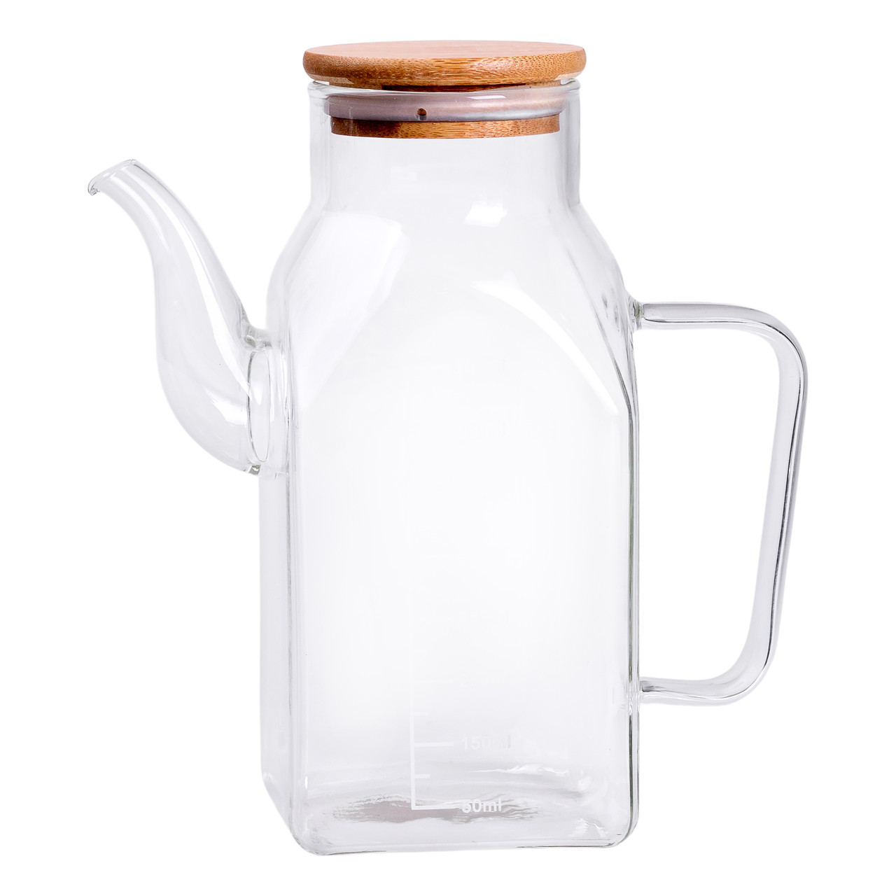 steklyannaya_butylka_dlya_masla_750_ml_s_ruchkoy_i_bambukovoy_kryshkoy_hp_34_4_mernaya_shkala-1 Скляна пляшка для олії 750 мл з ручкою та бамбуковою кришкою HP-34-4 - Зображення 1