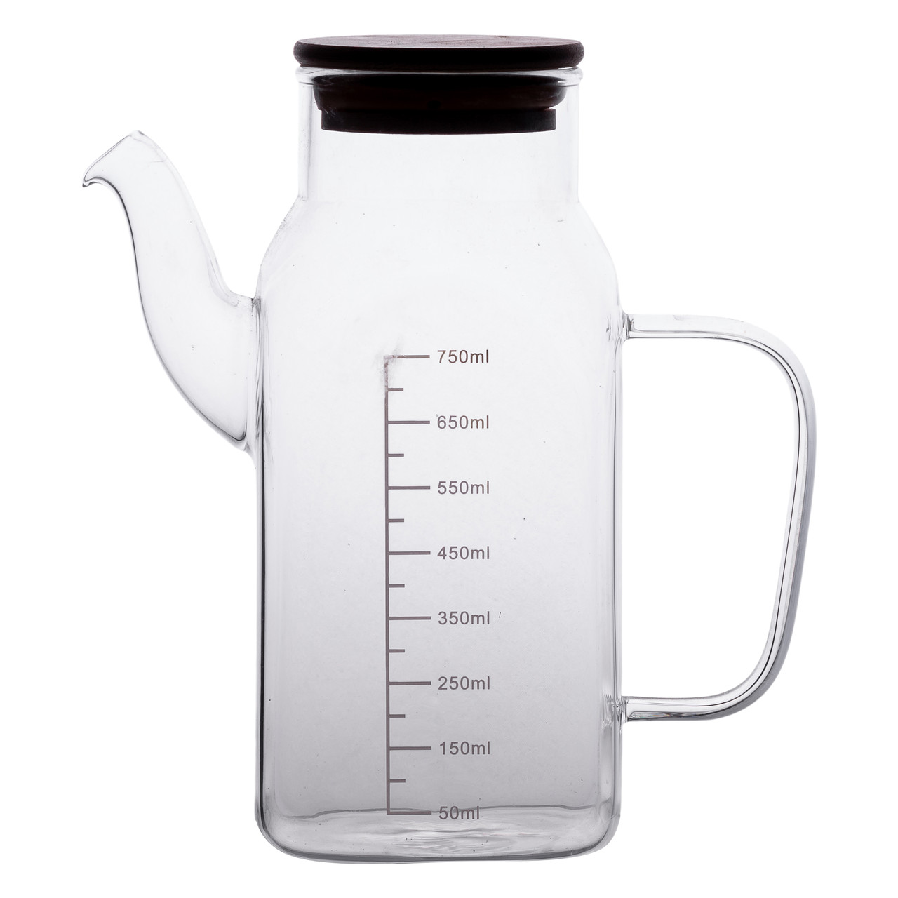 Скляна пляшка для олії 750 мл з ручкою та бамбуковою кришкою HP-34-4 - Зображення 2