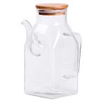 Скляна пляшка для олії 750 мл з ручкою та бамбуковою кришкою HP-34-4 - Зображення 3