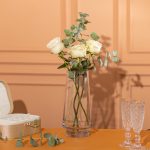 Скляна декоративна ваза для квітів 21 см прозора ваза для інтер'єру 1 л HP-10-21 - Зображення 3