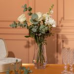 Скляна декоративна ваза для квітів 25 см прозора ваза для інтер'єру 1.9 л HP-10-20 - Зображення 3