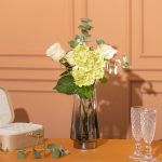 Скляна ваза для квітів 1.1 л декоративна прозора ваза для букета 21 см HP-10-3 - Зображення 2