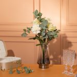 Скляна ваза для квітів 1.8 л декоративна прозора ваза для букета 25 см Сіра HP-10-2 - Зображення 2