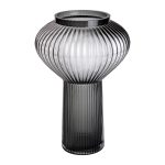 Скляна ваза 30 см сіра HP-1718