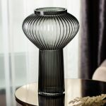 Скляна ваза 30 см сіра HP-1718 - Зображення 3