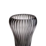 Скляна ваза для квітів, декоративна фігурна, сіра, 27 см HP-1719 - Зображення 2