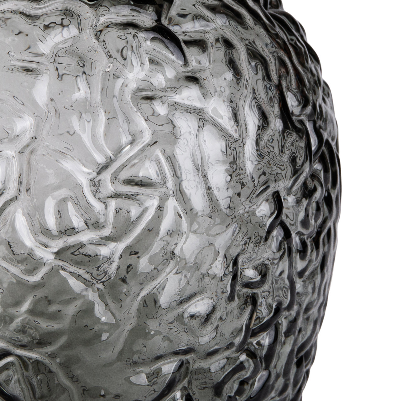 Ваза для квітів зі скла, декоративна кругла, 30 см, сіра HP-1731 - Зображення 3