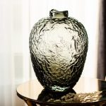 Ваза для квітів зі скла, декоративна кругла, 30 см, сіра HP-1731 - Зображення 5