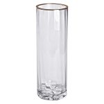 Декоративна скляна ваза для квітів із золотою окантовкою 29,5 см. HP-1708