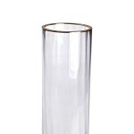 Декоративна скляна ваза для квітів із золотою окантовкою 29,5 см. HP-1708 - Зображення 2