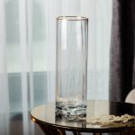 Декоративна скляна ваза для квітів із золотою окантовкою 29,5 см. HP-1708 - Зображення 3