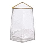 Скляна ваза для квітів, декоративний трикутник із золотою облямівкою, 16 см HP-1709 - Зображення 2