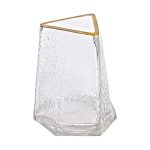 Скляна ваза для квітів, декоративний трикутник із золотою облямівкою, 16 см HP-1709 - Зображення 3