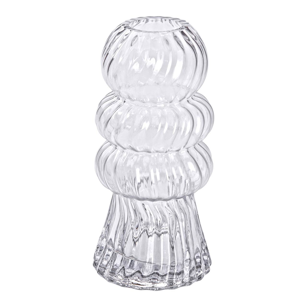 steklyannaya_vaza_dlya_tsvetov_figurnaya_dekorativnaya_24_5_sm Скляна ваза 24,5 см HP-1727 - Зображення 1