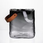 Декоративна скляна ваза-сумочка з ручкою 16×8×18.5 см Сірий HP-19-156-2 - Зображення 4