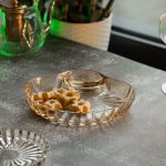 Скляне блюдо із соусником 21х19х3 см тарілка для суші коричнева HP-YH-1 - Зображення 5