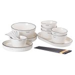 порцелянаовий білий столовий сервіз із 22 предметів на 6 осіб HP-15-1 - Зображення 2