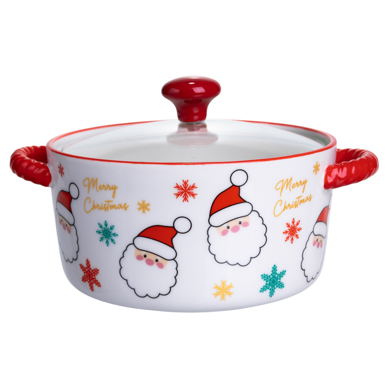 Супниця порцелянова Santa новорічна  800 (мл) з кришкою Yiwu FM-CS-9A - Зображення 1