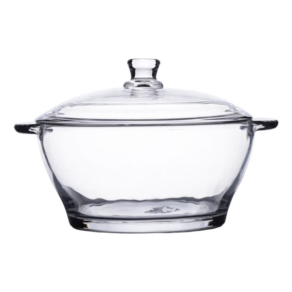 Супниця з кришкою Ø 15.5 см каструля бульйонниця скляна 1 л HP-YH-15