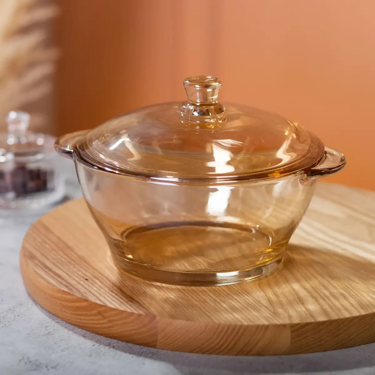 Супниця із кришкою скляна Ø 15.5 см бульйонниця 1 л для гарячих страв HP-YH-5 - Зображення 5