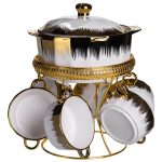 Суповий сервіз на 6 персон супниця 2 (л) на підставці з бульйонницями 300 (мл) тарілки для супу ML-T35 - Зображення 6