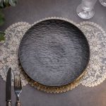 Тарілка сервірувальна порцелянова 25 см чорна HP-7-727 - Зображення 2