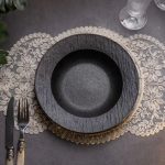 Тарілка супова порцелянова 23 см чорна HP-7-728 - Зображення 2